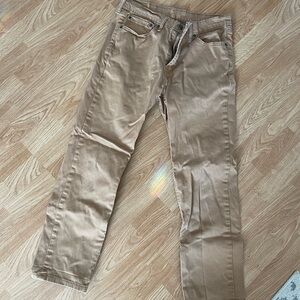 Tan Straight-Leg Pants